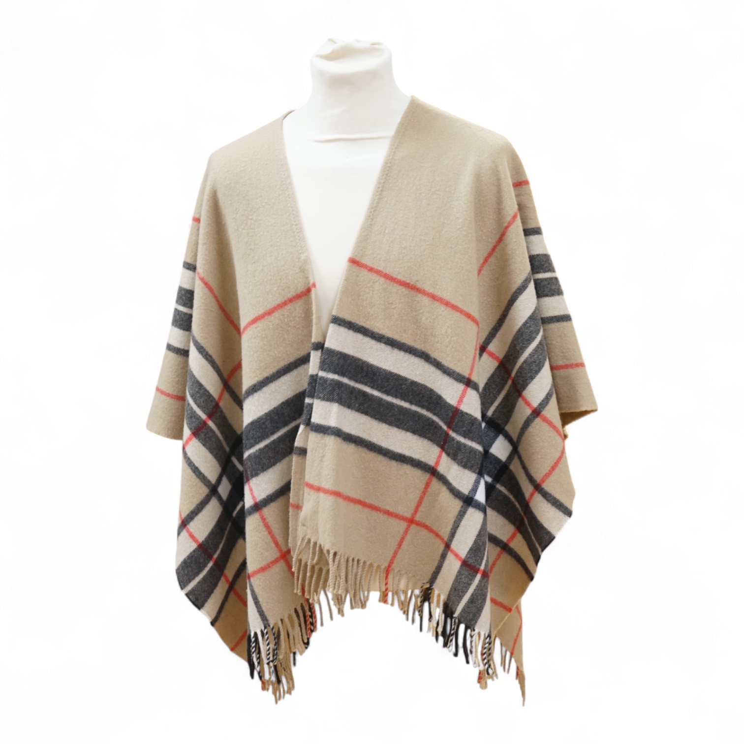 A ladies Burberry lambs wool wrap or shawl